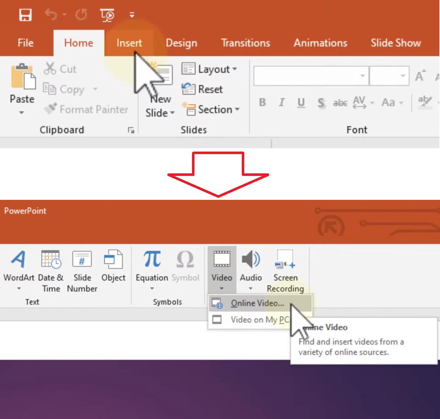 how to embed a video in powerpoint